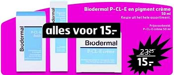 Aanbiedingen Biodermal p-cl-e en pigment crème - Biodermal - Geldig van 10/03/2015 tot 15/03/2015 bij Trekpleister