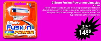 Aanbiedingen Gillette fusion power navulmesjes - Gillette - Geldig van 10/03/2015 tot 15/03/2015 bij Trekpleister