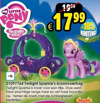 Aanbiedingen Twilight sparkle`s kroonvoertuig - My Little Pony - Geldig van 14/03/2015 tot 05/04/2015 bij ToyChamp