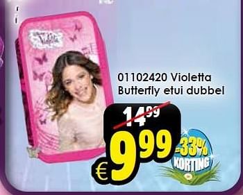 Aanbiedingen Violetta butterfly etui dubbel - Violetta - Geldig van 14/03/2015 tot 05/04/2015 bij ToyChamp