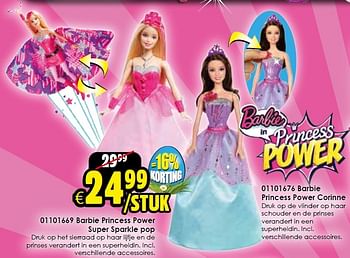 Aanbiedingen Barbie princess power corinne - Mattel - Geldig van 14/03/2015 tot 05/04/2015 bij ToyChamp