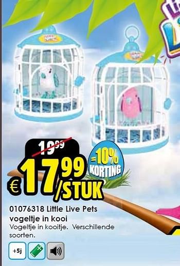 Aanbiedingen Little live pets vogeltje in kooi - Little Live Pets - Geldig van 14/03/2015 tot 05/04/2015 bij ToyChamp