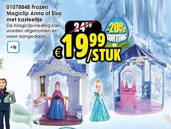 Aanbiedingen Frozen magiclip anna of elsa met kasteeltje - Disney  Frozen - Geldig van 14/03/2015 tot 05/04/2015 bij ToyChamp