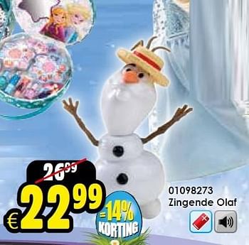 Aanbiedingen Zingende olaf - Disney  Frozen - Geldig van 14/03/2015 tot 05/04/2015 bij ToyChamp