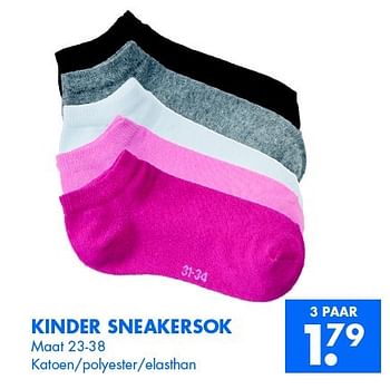 Aanbiedingen Kinder sneakersok - Huismerk - Zeeman  - Geldig van 14/03/2015 tot 21/03/2015 bij Zeeman