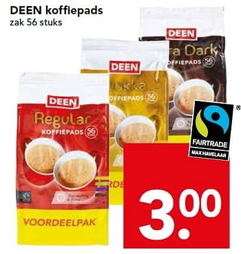 Aanbiedingen Deen koffiepads - Huismerk deen supermarkt - Geldig van 15/03/2015 tot 21/03/2015 bij Deen Supermarkten
