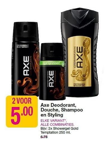 Aanbiedingen Axe deodorant, douche, shampoo en styling - Axe - Geldig van 09/03/2015 tot 22/03/2015 bij da