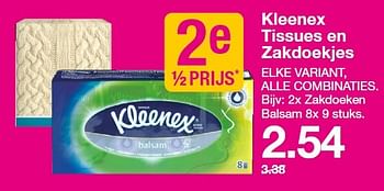Aanbiedingen Kleenex tissues en zakdoekjes - Kleenex - Geldig van 09/03/2015 tot 22/03/2015 bij da