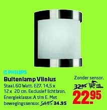 Aanbiedingen Philips buitenlamp vilnius - Philips - Geldig van 09/03/2015 tot 22/03/2015 bij Formido