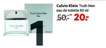 Aanbiedingen Calvin klein truth men eau de toilette - Calvin Klein - Geldig van 09/03/2015 tot 22/03/2015 bij Etos