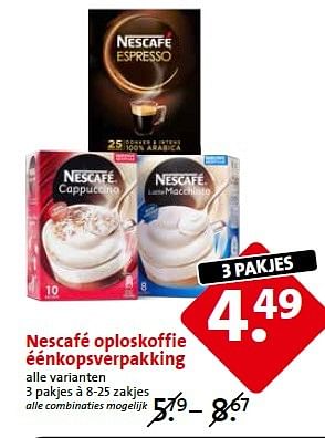 Aanbiedingen Nescafé oploskoffie éénkopsverpakking - Huismerk - C1000 Supermarkten - Geldig van 16/03/2015 tot 17/03/2015 bij C1000