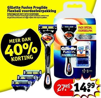 Aanbiedingen Gillette fusion proglide flexball voordeelverpakking - Gillette - Geldig van 10/03/2015 tot 22/03/2015 bij Kruidvat