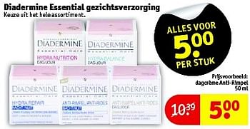 Aanbiedingen Diadermine essential gezichtsverzorging - Diadermine - Geldig van 10/03/2015 tot 22/03/2015 bij Kruidvat