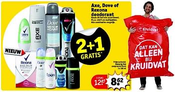 Aanbiedingen Axe, dove of rexona deodorant - Dove - Geldig van 10/03/2015 tot 22/03/2015 bij Kruidvat