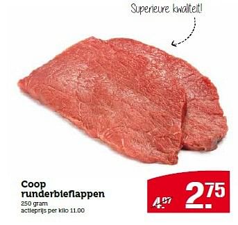 Aanbiedingen Coop runderbieflappen - Huismerk - Coop - Geldig van 15/03/2015 tot 21/03/2015 bij Coop
