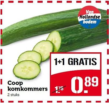 Aanbiedingen Coop komkommers - Huismerk - Coop - Geldig van 15/03/2015 tot 21/03/2015 bij Coop