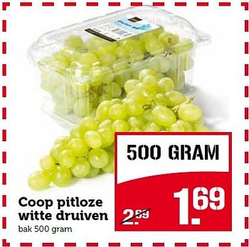 Aanbiedingen Coop pitloze witte druiven - Huismerk - Coop - Geldig van 15/03/2015 tot 21/03/2015 bij Coop