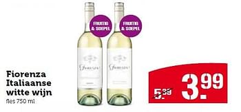 Aanbiedingen Fiorenza italiaanse witte wijn - Witte wijnen - Geldig van 15/03/2015 tot 21/03/2015 bij Coop