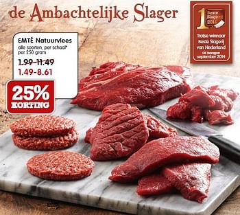 Aanbiedingen Emté natuurvlees - Huismerk - Em-té - Geldig van 15/03/2015 tot 21/03/2015 bij Em-té