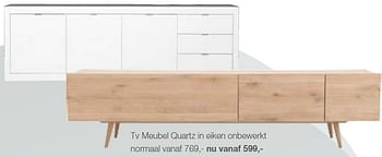 Aanbiedingen Tv meubel quartz in eiken onbewerkt normaal - Huismerk - Goossens - Geldig van 13/03/2015 tot 20/03/2015 bij Goossens Wonen & Slapen