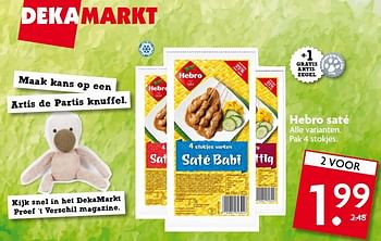 Aanbiedingen Hebro saté - Hebro - Geldig van 15/03/2015 tot 21/03/2015 bij Deka Markt