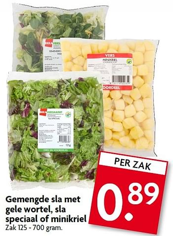 Aanbiedingen Gemengde sla met gele wortel, sla speciaal of minikriel - Huismerk - Deka Markt - Geldig van 15/03/2015 tot 21/03/2015 bij Deka Markt