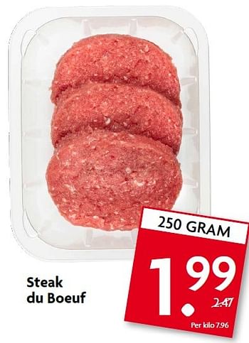 Aanbiedingen Steak du boeuf - Huismerk - Deka Markt - Geldig van 15/03/2015 tot 21/03/2015 bij Deka Markt