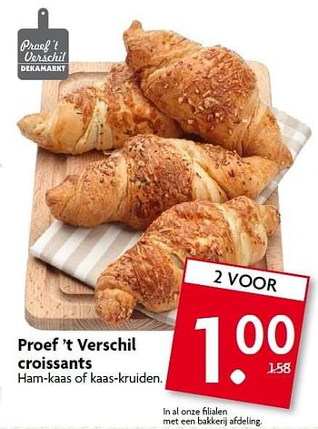Aanbiedingen Proef `t verschil croissants ham-kaas of kaas-kruiden - Huismerk - Deka Markt - Geldig van 15/03/2015 tot 21/03/2015 bij Deka Markt
