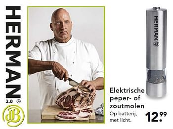 Aanbiedingen Elektrische peper- of zoutmolen - Herman - Geldig van 16/03/2015 tot 25/03/2015 bij Blokker