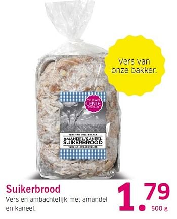Aanbiedingen Suikerbrood vers en ambachtelijk met amandel en kaneel - Huismerk - Lidl - Geldig van 16/03/2015 tot 22/03/2015 bij Lidl
