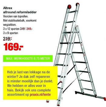 Aanbiedingen Altrex allround reformladder - Altrex - Geldig van 16/03/2015 tot 22/03/2015 bij Praxis