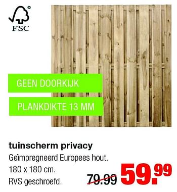 Aanbiedingen Tuinscherm privacy geïmpregneerd europees hout - Huismerk - Praxis - Geldig van 16/03/2015 tot 22/03/2015 bij Praxis