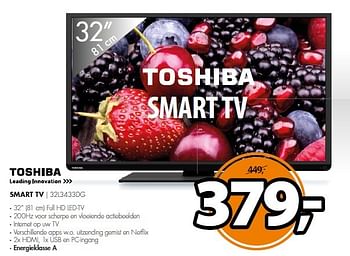 Aanbiedingen Toshiba smart tv 32l3433dg - Toshiba - Geldig van 16/03/2015 tot 22/03/2015 bij Expert