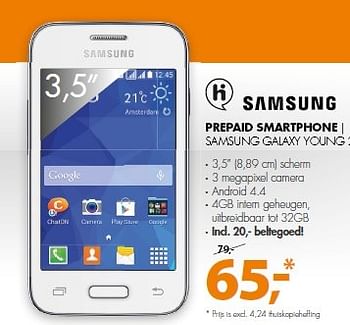 Aanbiedingen Samsung prepaid smart phone samsung galaxy young 2 - Samsung - Geldig van 16/03/2015 tot 22/03/2015 bij Expert