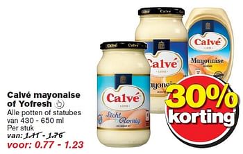 Aanbiedingen Calvé mayonaise of yofresh - Calve - Geldig van 18/03/2015 tot 24/03/2015 bij Hoogvliet