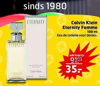 Aanbiedingen Calvin klein eternity femme - Calvin Klein - Geldig van 17/03/2015 tot 29/03/2015 bij Trekpleister