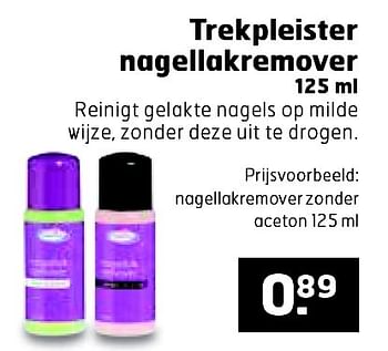 Aanbiedingen Trekpleister nagellakremover - Huismerk - Trekpleister - Geldig van 17/03/2015 tot 29/03/2015 bij Trekpleister