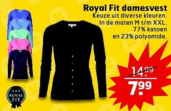 Aanbiedingen Royal fit damesvest - Huismerk - Trekpleister - Geldig van 17/03/2015 tot 29/03/2015 bij Trekpleister