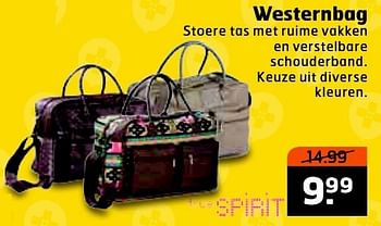 Aanbiedingen Westernbag stoere tas met ruime vakken - True Spirit - Geldig van 17/03/2015 tot 29/03/2015 bij Trekpleister