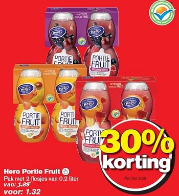 Aanbiedingen Hero portie fruit  - Hero - Geldig van 18/03/2015 tot 24/03/2015 bij Hoogvliet