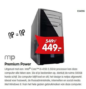 Aanbiedingen Mp premium power - MP - Geldig van 12/03/2015 tot 06/04/2015 bij MyCom