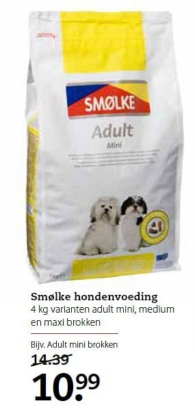 Aanbiedingen Smølke hondenvoeding - Smølke - Geldig van 16/03/2015 tot 29/03/2015 bij Pets Place