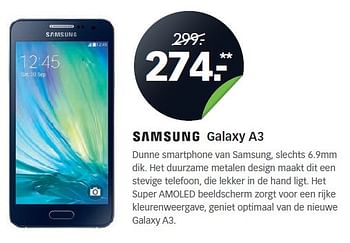 Aanbiedingen Samsung galaxy a3 - Samsung - Geldig van 16/03/2015 tot 06/04/2015 bij Dixons