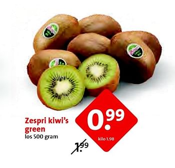 Aanbiedingen Zespri kiwi`s green - Zespri - Geldig van 18/03/2015 tot 24/03/2015 bij C1000