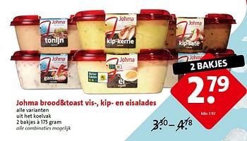 Aanbiedingen Johma brood+toast vis-, kip- en eisalades - Johma - Geldig van 18/03/2015 tot 24/03/2015 bij C1000