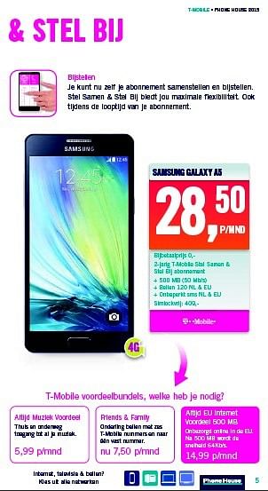 Aanbiedingen Samsung galaxy a5 - Samsung - Geldig van 16/03/2015 tot 28/03/2015 bij The Phone House