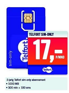 Aanbiedingen Telfort sim-only - Telfort - Geldig van 16/03/2015 tot 28/03/2015 bij The Phone House