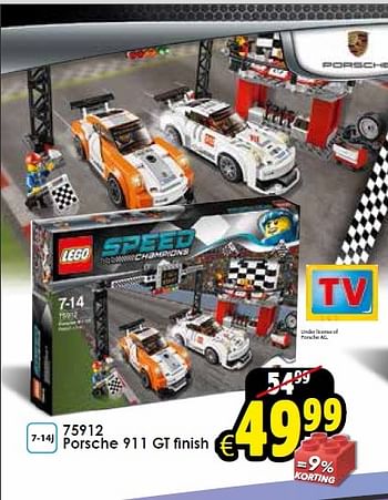 Aanbiedingen 75912 porsche 911 gt finish - Lego - Geldig van 28/03/2015 tot 19/04/2015 bij ToyChamp