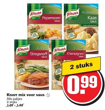 Aanbiedingen Knorr mix voor saus - Knorr - Geldig van 25/03/2015 tot 31/03/2015 bij Hoogvliet