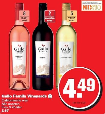 Aanbiedingen Gallo family vineyards californische wijn - Witte wijnen - Geldig van 25/03/2015 tot 31/03/2015 bij Hoogvliet